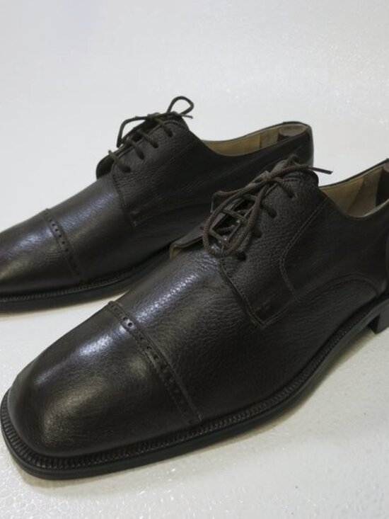 Lavoro Artigianale Pebbled Gained Leather Cap toe Oxfords Men\'s Shoes Sz 44 main image 5